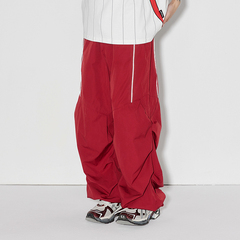 XONLIFE 褶皱反光条抽绳裤美式复古运动国潮牌宽松休闲男女长裤