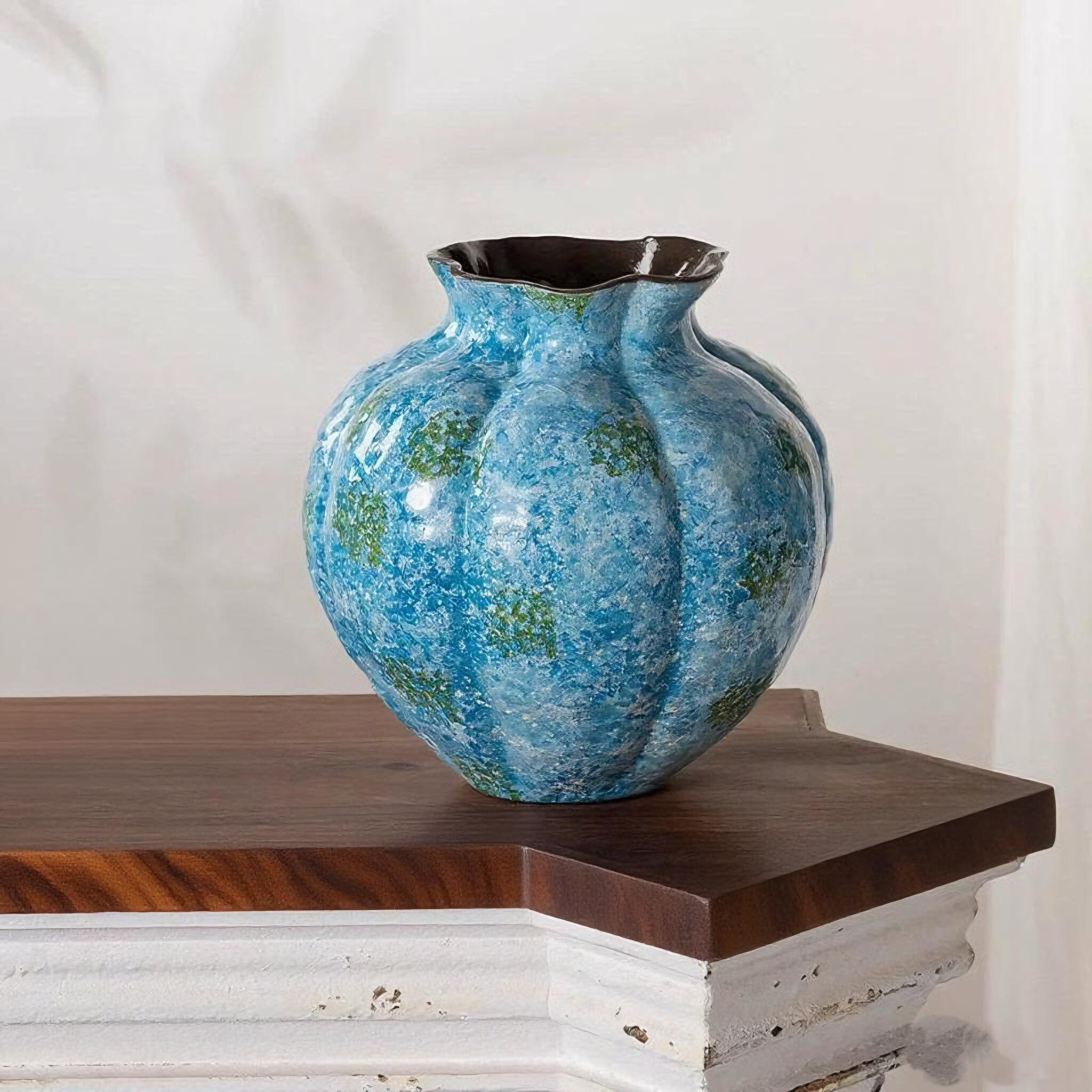 云舍景德镇高端陶瓷南瓜瓶油画风家居客厅插花装饰摆件水培花器皿,鲜花速递/花卉仿真/绿植园艺,花瓶,淘宝优惠券,粉丝福利购,淘宝优惠卷