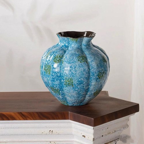 云舍景德镇高端陶瓷南瓜瓶油画风家居客厅插花装饰摆件水培花器皿