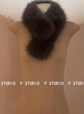 韩版仿狐狸毛围巾女秋冬季毛领围脖气质款加厚保暖百搭环保毛围巾