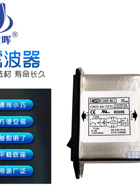 台湾EMI医疗电源滤波器CW2C 10A双保险F2插座6A开关单相220V交流T