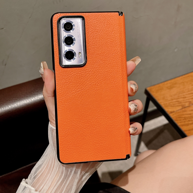 适用荣耀magicv2手机壳Magicvs2新款magic折叠屏vS2荔枝纹2S带中轴保护套majicv防摔V2至臻版华为magivs2后壳