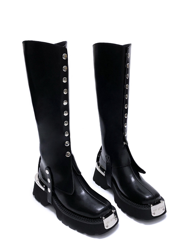 틈새 디자인 여성 부츠 2023 가을 겨울 새로운 굴뚝 부츠 탈부착 가능한 부츠 커버가 있는 두꺼운 밑창 사각형 발가락 첼시 짧은 부츠