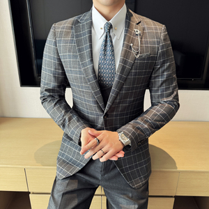西装男士西服套装休闲商务外套青年结婚礼服韩版修身潮流图片