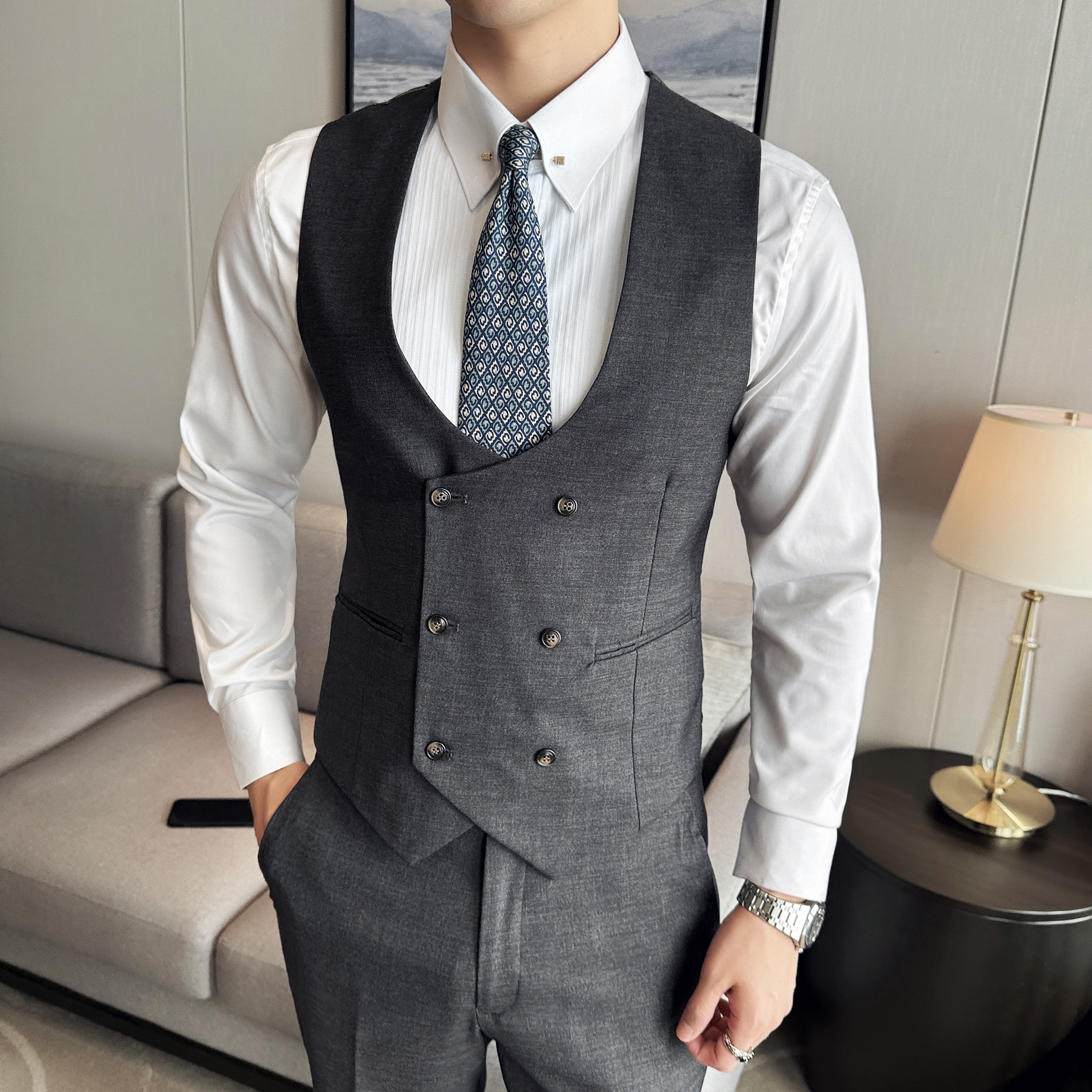 西装男士西服套装休闲商务外套青年结婚礼服韩版修身潮流,男装西服套装,电商A199(原D219）