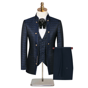 2024跨境大码外贸男士西装三件套礼服 A199-8351-P300图片