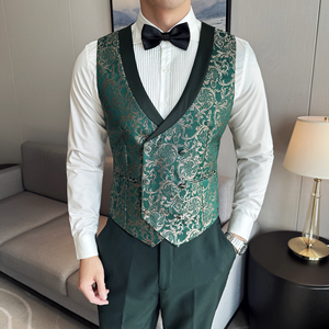 2025春季新款西装礼服三件套高密度提花结婚礼服D219-LF020-P285图片