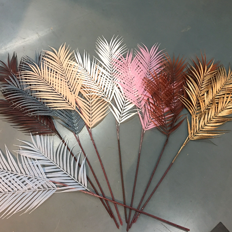 ins仿真散尾叶棕榈叶 彩色凤尾叶 造景装饰仿真树叶彩色叶子