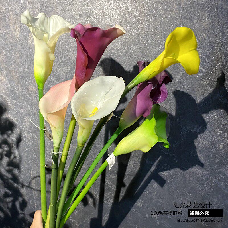 仿真pvc马蹄莲花高端假花空间装饰摄影道具逼真手感花海芋假花ins