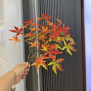 单支仿真枫叶3D打印鸡爪槭树叶树枝工程树叶装饰大树造景园林景观