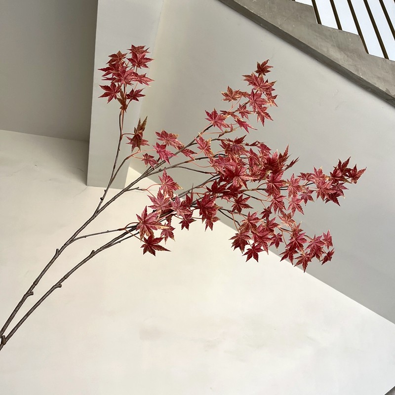 假树叶插花枫树叶子绿色造景工程图片