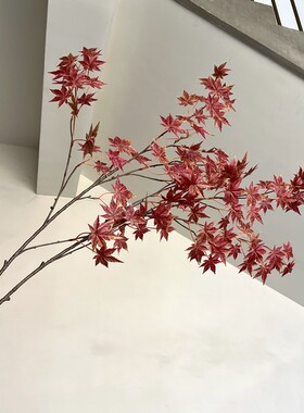 假树叶插花枫树叶子绿色造景工程