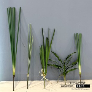 仿真水蜡叶剑叶剑麻线条挑高插花素材绿植植物婚庆家居工程用花