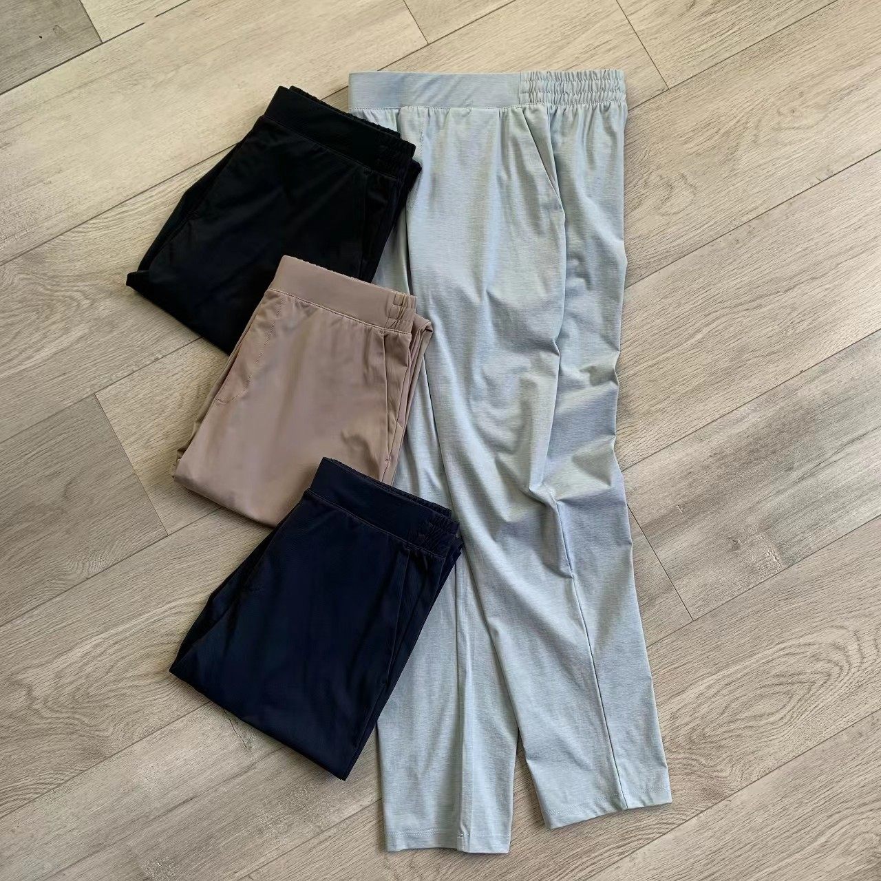 试衣间6月新款~吸湿排汗快干夏秋薄款男高弹力窄口九分运动休闲裤