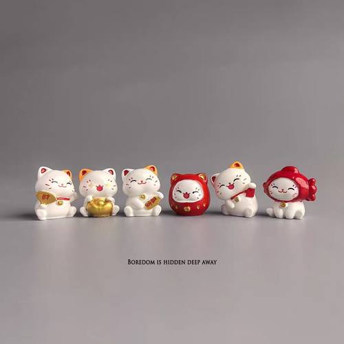 无聊了，摆几只招财猫小猫送福治愈桌面日式工位办公桌小摆件装饰
