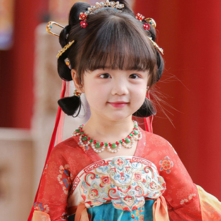 古月家【花想容同款】儿童古风项链搭配国风汉服女孩敦煌璎珞骨链