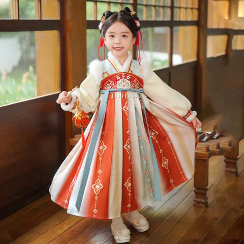 儿童中国风超仙气加绒古风连衣裙