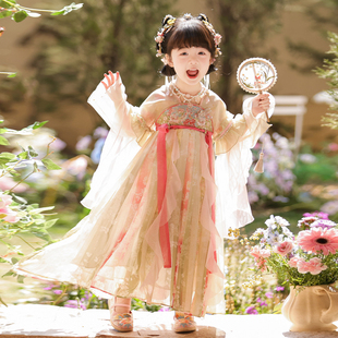 汉服女童2026春秋款 连衣裙 儿童高端仙气国风飘逸公主襦裙女孩古装