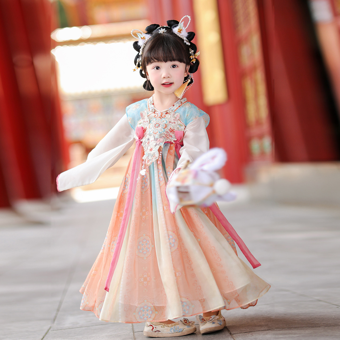 汉服女童2026秋款儿童古风仙气公主连衣裙小女孩国风中秋表演襦裙