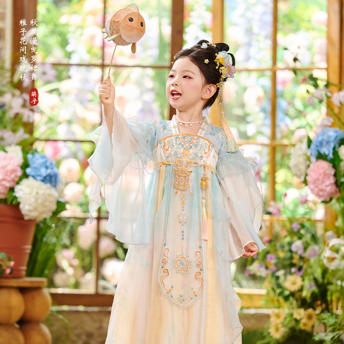 儿童高端仙气古风绝美公主连衣裙图片