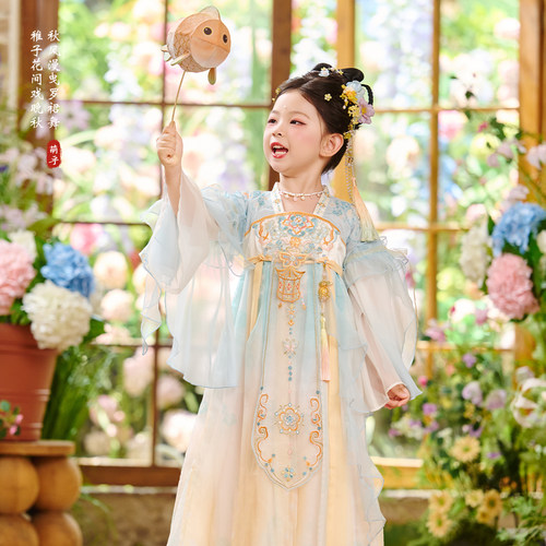 儿童高端仙气古风绝美公主连衣裙