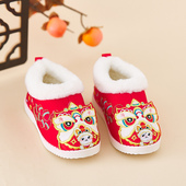 冬款 男女宝宝古风棉鞋 加绒加厚虎头鞋 鞋 儿童中国风古装 男童汉服鞋