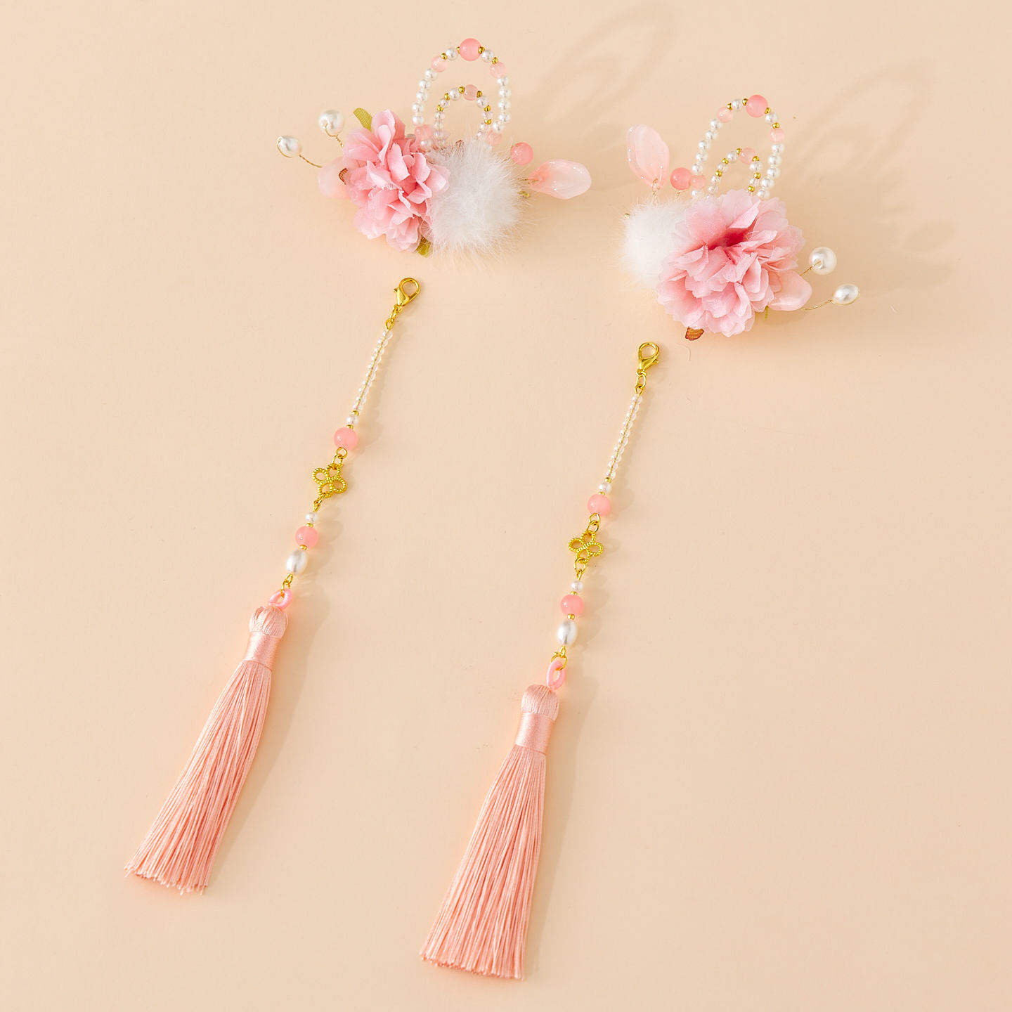 汉服女童冬款儿童古风仙气长款流苏毛球发饰对夹女孩国风头饰配饰,童装/婴儿装/亲子装,发饰,淘宝优惠券,粉丝福利购,淘宝优惠卷