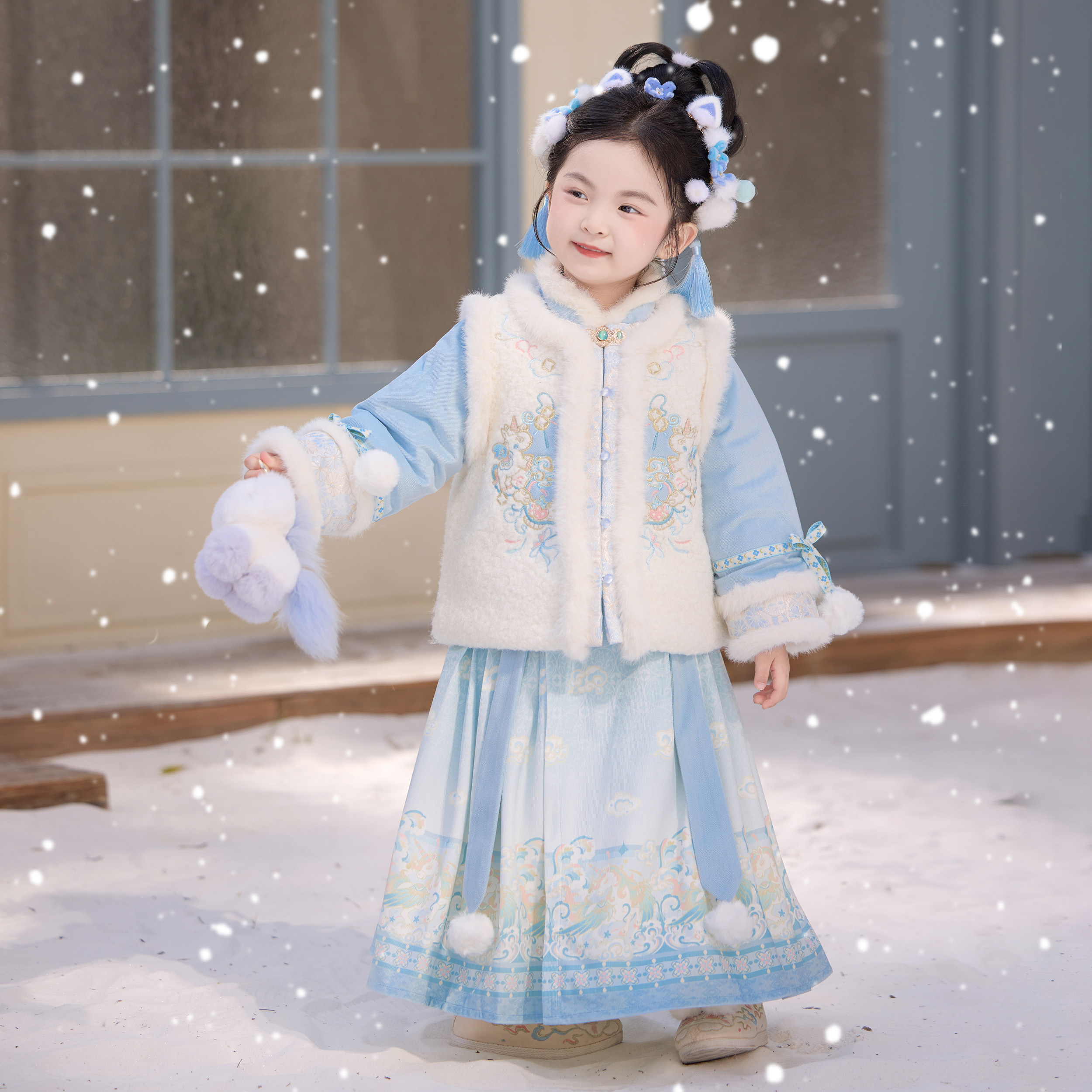 女童汉服2025冬季新款儿童加厚国风仙气拜年服套装女孩洋气过年服,童装/婴儿装/亲子装,汉服,淘宝优惠券,粉丝福利购,淘宝优惠卷