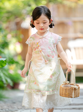 女童汉服夏季2026新款儿童中国风新中式古风旗袍裙女孩公主连衣裙