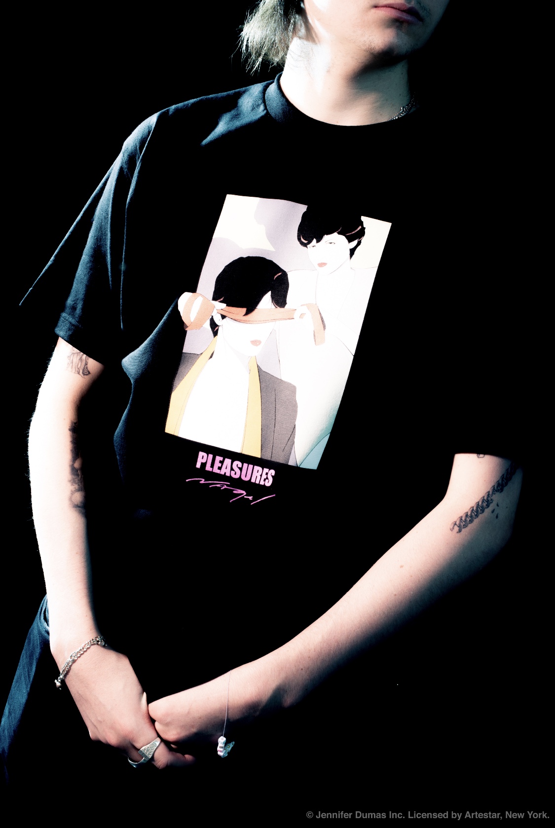 现货 18FW PLEASURES x Nagel Blindfold T-shirt联名TEE短袖