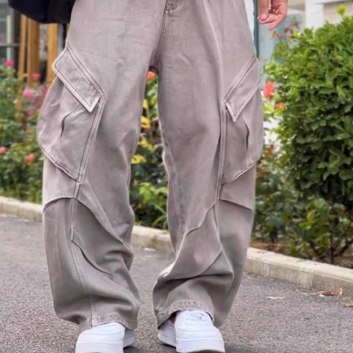 Toos.25AW A字弯刀廓形打褶皱cargo口袋工装裤长裤三兵裤