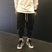 长裤 TOOS.MDTEC 潮 水洗做旧黑灰褶皱宽松束脚裤 卫裤 JOGGER PANTS
