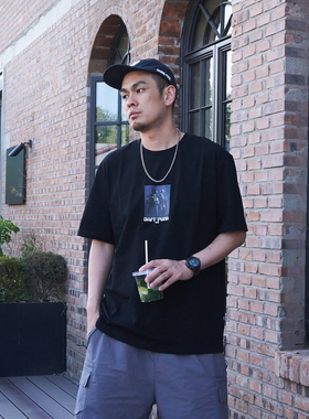 Toos.22SS DAFT PUNK蠢朋克复古人物头盔电子乐队印花短袖T恤