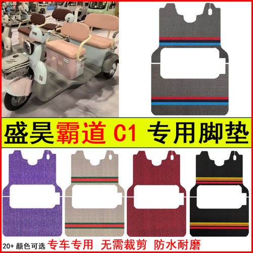 适用盛昊霸道C1电动三轮车脚垫专车专用耐磨防水防滑脚踩踏地毯垫