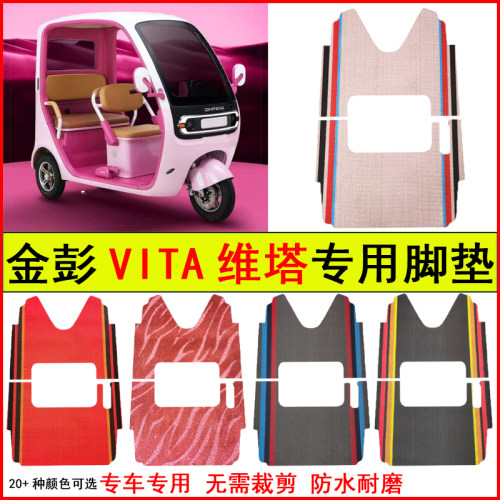 适用金彭VITA维塔电动三轮车脚垫专车专用耐磨防水防滑脚踩地毯垫