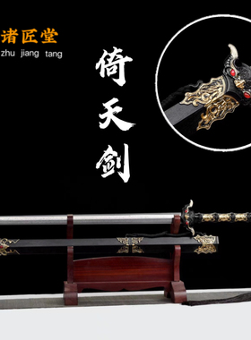 倚天剑龙泉镇宅宝剑一体花纹钢八面汉剑长款刀剑防身冷兵器未开刃