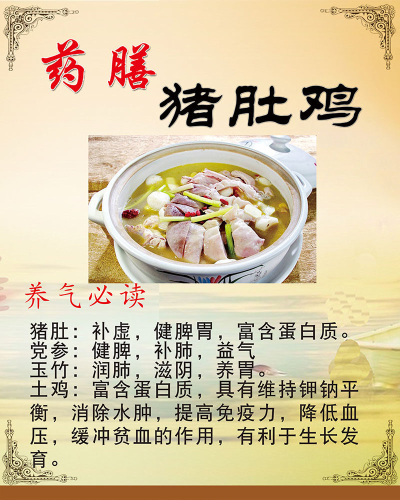 767药膳猪肚鸡功效简介美食店宣传贴画2353写真展板喷绘海报印制