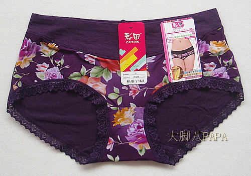 3条起包邮彩田内裤女装30259超细纤维印花除菌低腰平脚经典款超薄