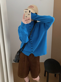 韩系穿搭针织开衫女秋冬季新款毛衣外套宽松慵懒风上衣