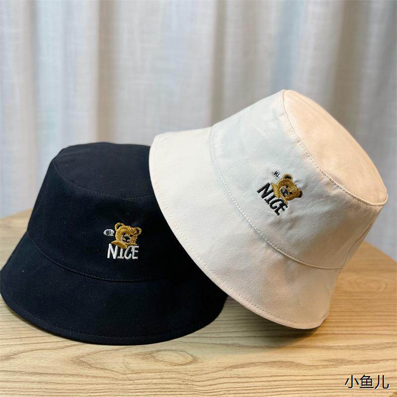 小熊渔夫帽新款大头围显脸小