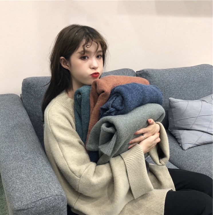 2018 Autumn and winter new pattern Korean Edition Easy thickening Net Red Socket sweater Versatile Lazy wind Sweaterin the Women's clothing/Boutique , Sweaters  category - from Buy2taobao.com to provide professional Taobao agent buy service