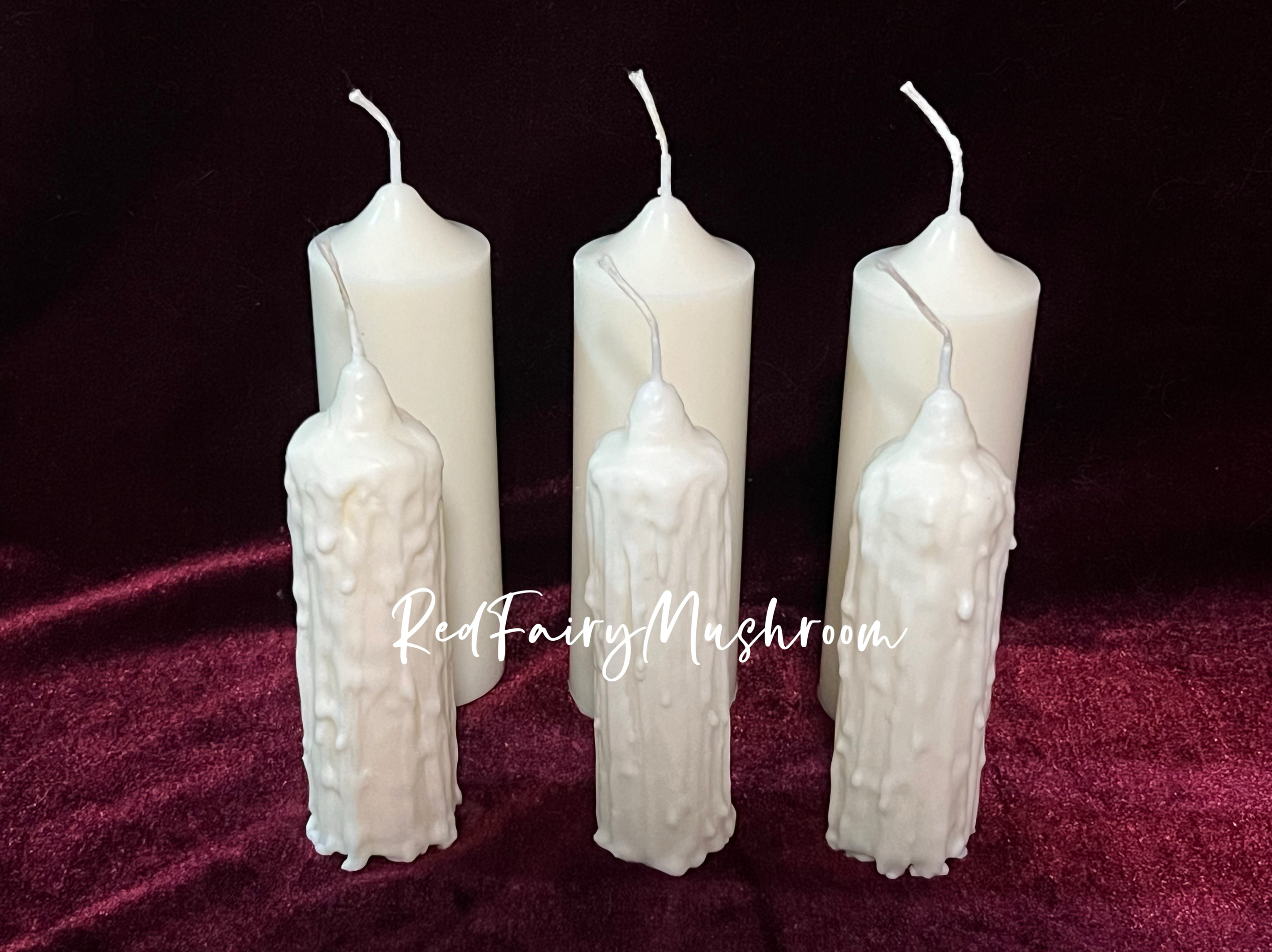 红仙菇手作祭坛大小白蜡祈福日常通用RedFairyMushroom蜂蜡大豆蜡