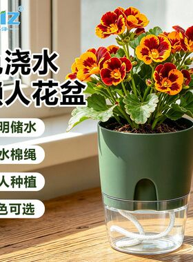 跨境兰花自吸水懒人花盆家用