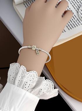 S925纯银猫咪小鱼手链