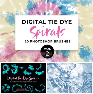 ps笔刷插件abr格式 扎染风格 螺旋风格 297平面设计素材高清20款