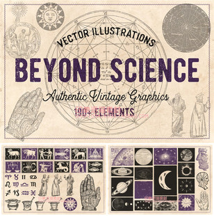 A0535矢量AI设计素材复古欧洲星座星象天文学符号线稿 png