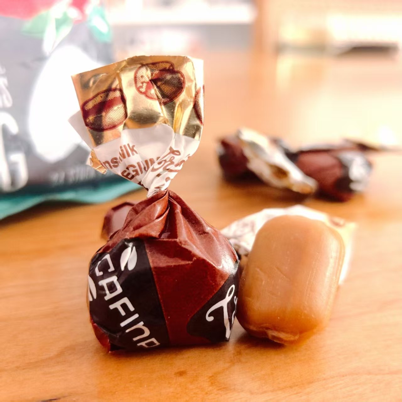 比利时cafina夹心咖啡糖 进口咖啡味糖果 咖啡糖果散装半斤