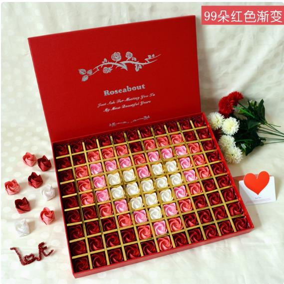 99朵手工折纸川崎玫瑰DIY手揉纸花材料情人节礼物玫瑰花成品礼盒