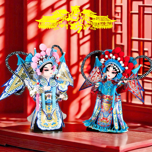 京剧脸谱摆件北京绢人中国特色礼物纪念品戏曲娃娃出国礼品送老外