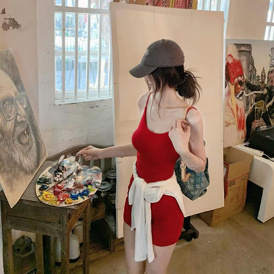 2026新款紧身性感显身材吊带连衣裙女内搭带胸垫褶皱包臀裙修身,女装/女士精品,连衣裙,淘宝优惠券,粉丝福利购,淘宝优惠卷